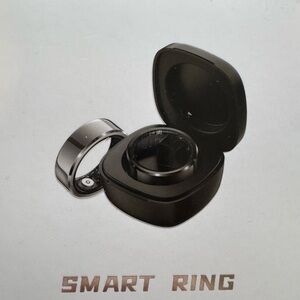 Smart Ring Wireless Charger Case - Black size 8